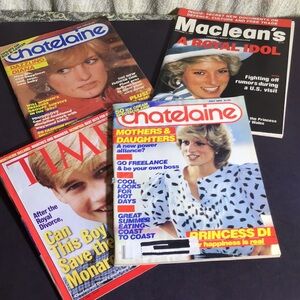 Princess Diana magazines Chatelaine 1982 1984 Macleans 1985 Prince William Time